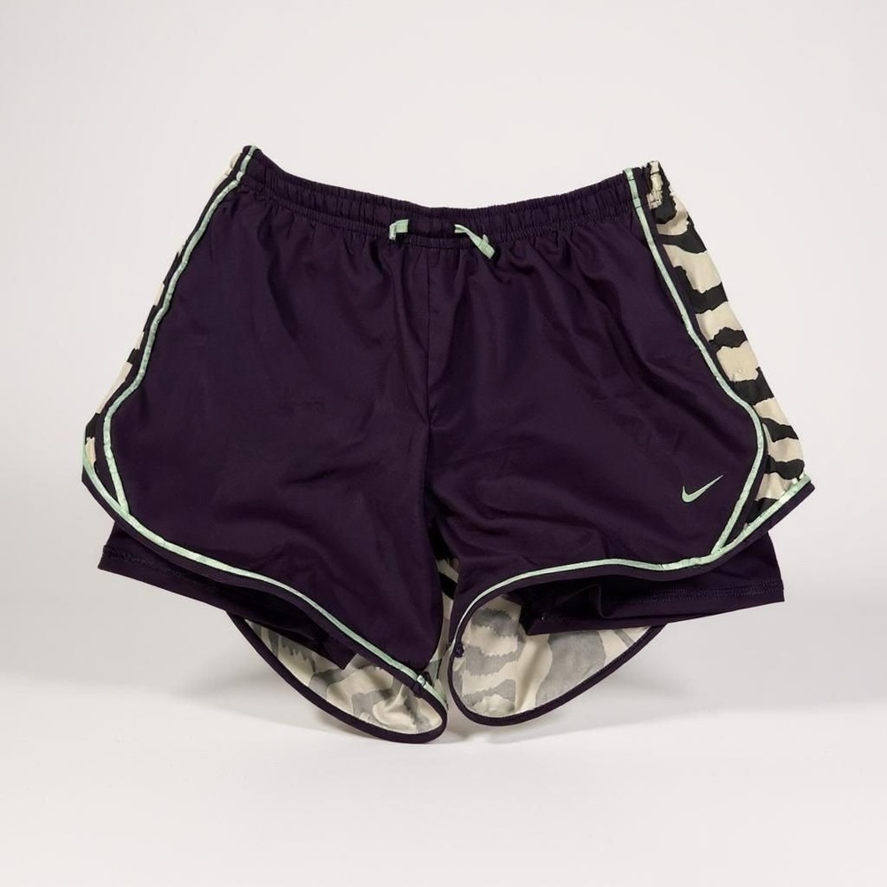 Nike Womens Dri-Fit‎ Running Shorts Size S Purple & Zebra Print